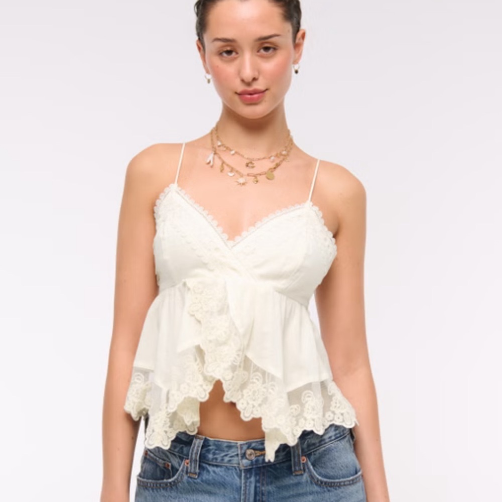 Abercrombie Babydoll Lace-Trim Cami